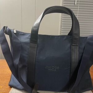 New no tag Jimmy Choo x-large beau duffle crossbody Bag with leather straps